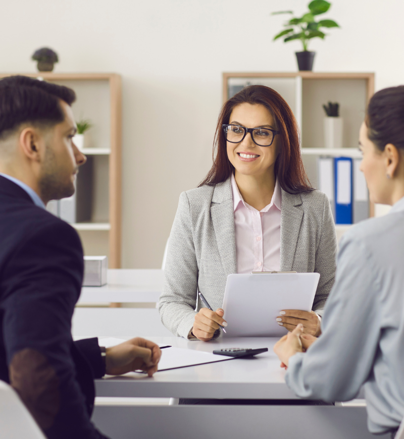 Couple meeting with mortgage broker