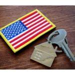 American flag and key on keychain