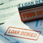 Loan denied stamped on application
