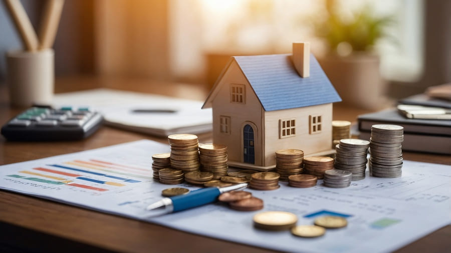 House Model with Coins - Loan Concept
