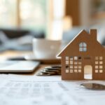 home financing expert office with a wooden house model